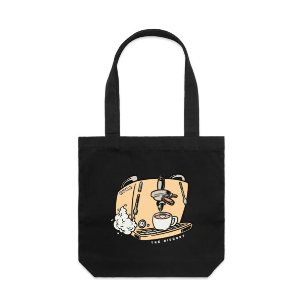 Yellow Cube, Shoulder Carrie Tote Bag (Black/Natural) Thumbnail