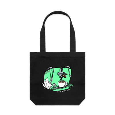 Green Cube, Shoulder Carrie Tote Bag (Black/Natural) Thumbnail