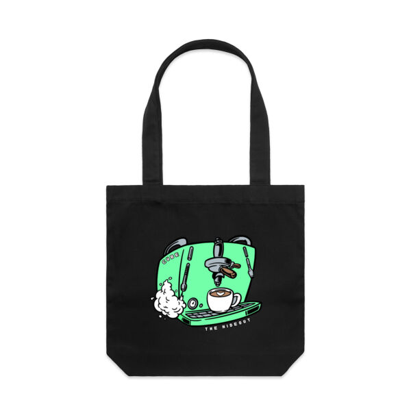 Green Cube, Shoulder Carrie Tote Bag (Black/Natural) Thumbnail